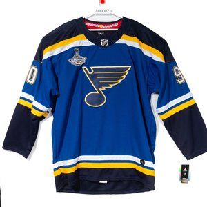 NWT St. Louis Blues Ryan O'Reilly Stanley Cup Champion Jersey w/ Fight Strap S60